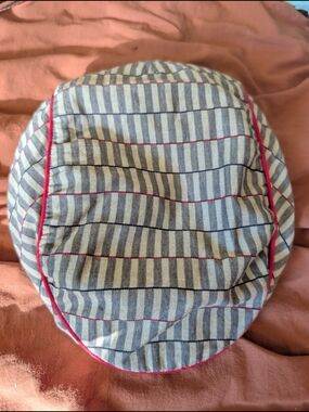 Herringbone Black And Gray Newsboy Cap with Red Piping